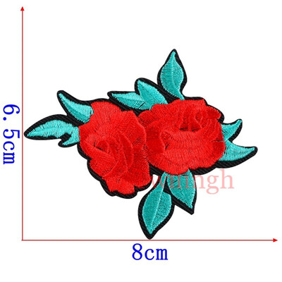 

1 Pcs Flower Patches Sequined Sticker Sew Iron On Patch Red Rose Flowers Applique Garment DIY Clothes Repair Badges For Wedding