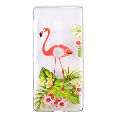 

MOONCASE Sony Xperia XZ2 high-transparent painted TPU-flower flamingo