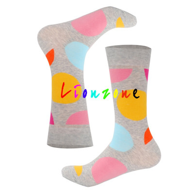 

LIONZONE 2018 Hot Happy Socks Unisex Men Women With Stripes Design Cotton Colorful Dots Stripes Socks Crew Socks Funny Gift