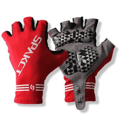 

Sparkct Skeleton S13G03 nature short elasticity super-fit ride riding gloves red L code