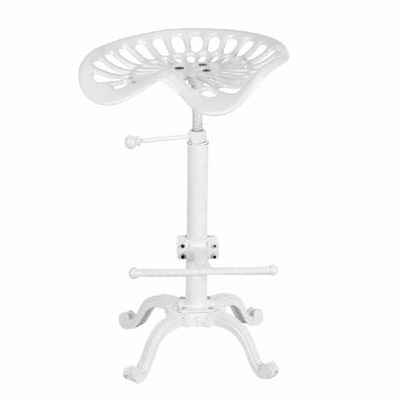 

Industrial Style Cast Iron Tractor Seat Bar Stool Adjustable Height Swivel Metal Barstool Chair W Footrest