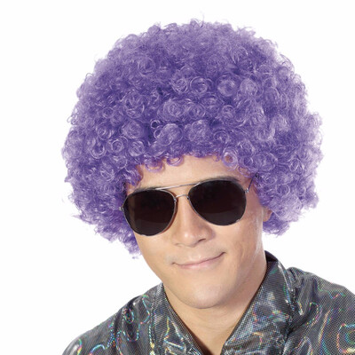 

10" Short Curly Clown Wig Explosive Head Party Synthetic Fake Hair Purple Orange Performance Props Cosplay Wig Heat Resistant