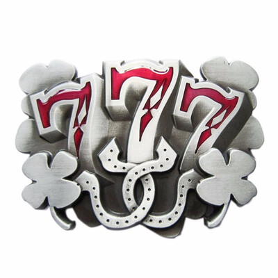 

New Enamel Lucky 777 Vintage Belt Buckle Gurtelschnalle Boucle de ceinture