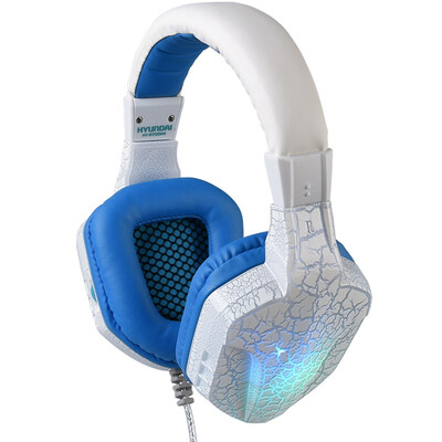 

Hyundai HYUNDAI HY-A700MV stereo game headset cool LED light high quality sound diaphragm white blue Jedi survival headphones eat chicken headphones