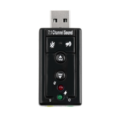 

Mini USB 2.0 3D Virtual 12Mbps External 7.1 Channel Audio Sound Card Adapter Black