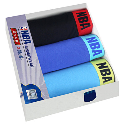 

NBA underwear men&39s underwear comfortable cotton underwear simple wide-brimmed paragraph 3 gift box XXL