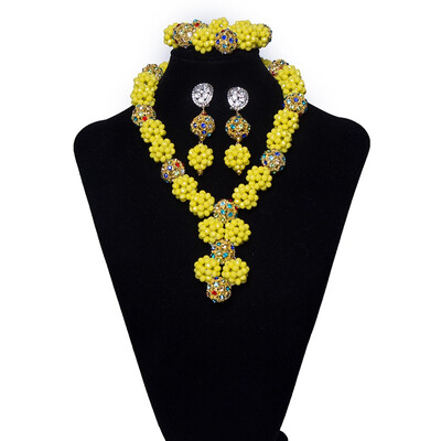 

Delicate Crystal Beaded Ethiopian Jewelry Set Traditional African Wedding Bridal Statement Necklace Woman Coral Jewelry Set