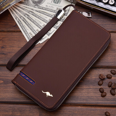 

Mens zipper wallet business leisure retro multi card handbag youth personality handbag man