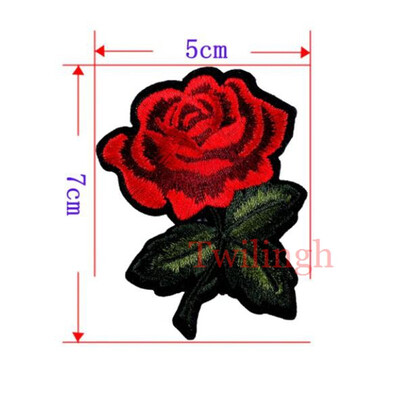 

1 Pcs Top Patches Iron-on Sew-on Red Rose Flower Embroidery Patch Motif Applique Children Women DIY Clothes Sticker Wedding