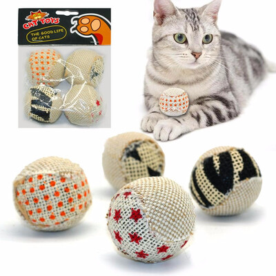 

Cntomlv 4pcspack Ball Cat Toy Interactive Cat Toys Play Chewing Rattle Scratch Catch Pet Kitten Cat Exrecise Toy Balls