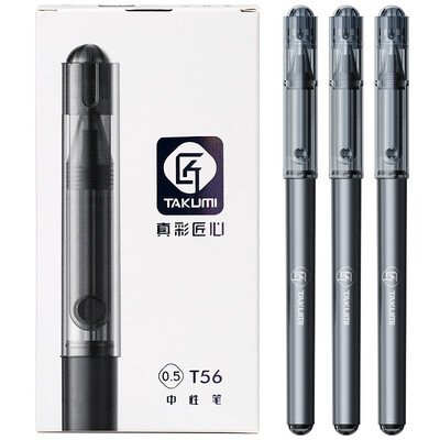 

True color TRUECOLOR 05mm black gel pen pen pen office pen bullet transparent pen hat fashion ingenuity series 12 box T56