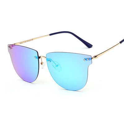 

FEIDU 2016 Fashion Integrated Alloy Rimless Sunglasses Women Men Brand Designer Flat Mirror Sun Glasses For Women Oculos De Sol