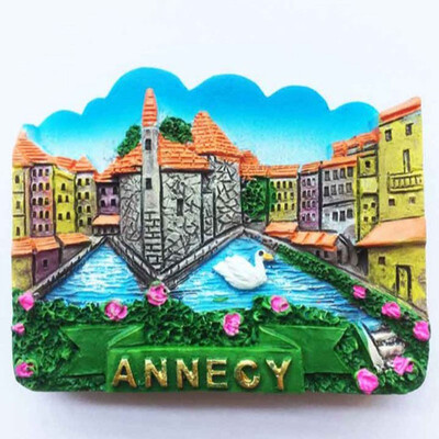 

1Pcs Creative Alps France Annaxi Annecy three-dimensional scenic tourist souvenir fridge magnet sticker