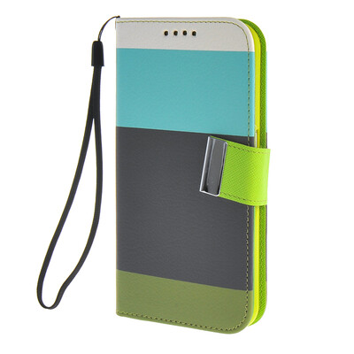 

MOONCASE чехол для Samsung Galaxy S6 Stripe spell color Flip Wallet Card Slot Stand Pouch Leather Cover
