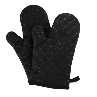 

UpperX Oven Gloves Non-Slip Kitchen Oven Mitts Heat Resistant Cooking Gloves for Cooking Baking Barbecue PotholderBlack1 Pair