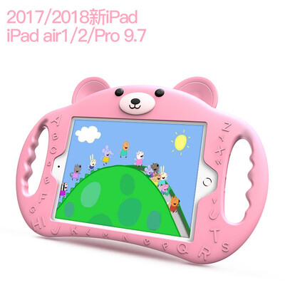 

Pai ipadmini123 protective cover childrens silicone cartoon drop protection soft cover mini 321 tablet new bracket shell pink