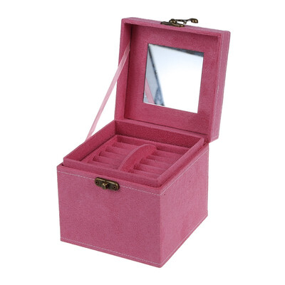 

UpperX Retro Jewelry Box Case Storage Organizer Makeup Case with Lock - Pink