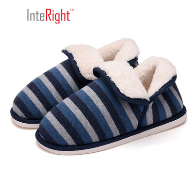

INTERIGHT Nordic Plush Series Comfortable Warm Pack Cotton Slippers Mens Dark Blue 43-44 IN1830