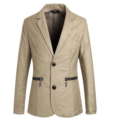 

Zogaa New Men's Suit Unique Zipper Slim