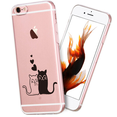 

KOOLIFE Apple, iPhone 6 / 6с 6s мультфильм мобильный телефон оболочки защитный рукав оболочки / силикон окрашены яблоко 6 мягкой оболочки / оболочки падение сопротивления оболочки 4,7 дюйма - Пары мяу