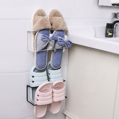 

QingWei double-layer drying shoe rack nail-free storage shoe rack bathroom shelf 2 packs free nail hook