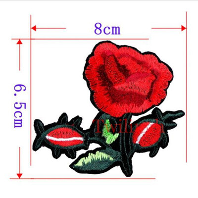 

1 Pcs Top Patches Iron-on Sew-on Red Rose Flower Embroidery Patch Motif Applique Children Women DIY Clothes Sticker Wedding