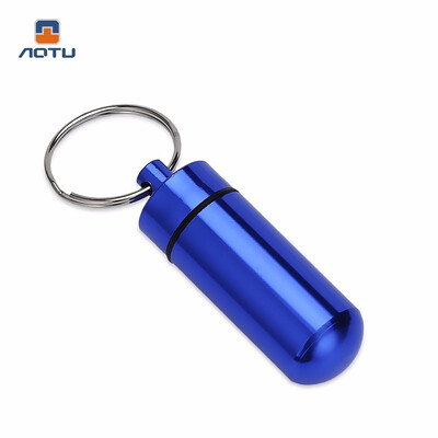 

Aotu AT7605 Outdoor Emergency Portable Aluminum Alloy Medicine Pot Bottle with Key Ring Hollow water resistant&dust-proof