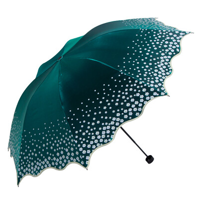 

【Jingdong supermarket】 paradise umbrella sunny umbrella folding LHCS4 purple blue vinyl shade sunscreen color change flash technology lady umbrella