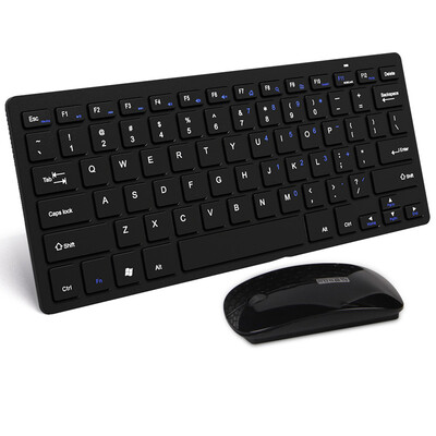 

BOW HW098 Chocolate Button 24G Wireless Keyboard Mouse Set Black