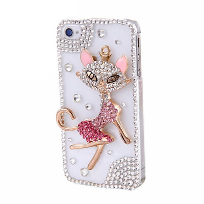 

Mixed Pattern Beautiful Rhinestone Series Hard Case Cover For Apple iPhone 5 5S/4 4S RED FOX