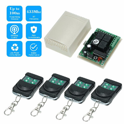 

433Mhz DC 12V 4CH Universal 10A Relay Wireless Remote Control Switch Receiver Module And 5PCS 4 Key RF 433 Mhz Transmitter Remote