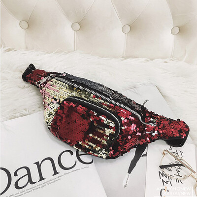

Women Fashion Bum Bags Sequin Travel Waist Pack Money Belts Bling Wallet Pouch