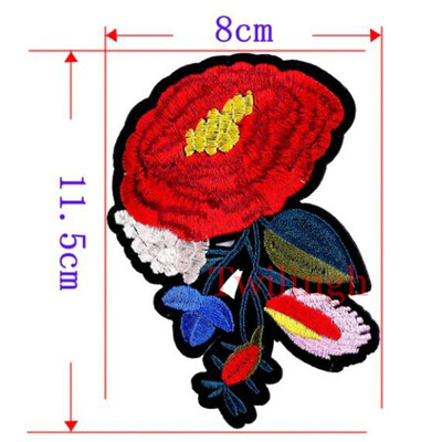 

1 Pcs Top Patches Iron-on Sew-on Red Rose Flower Embroidery Patch Motif Applique Children Women DIY Clothes Sticker Wedding