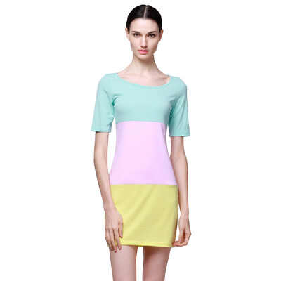 

CANIS@Sexy Women Loose Tops Short Sleeve Dress Casual Long Mini Short Dress