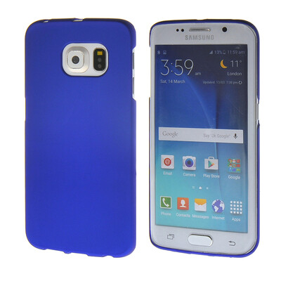 

MOONCASE Hard Rubberized Rubber Shell Back Protective Case Cover for Samsung Galaxy S6 Edge Blue
