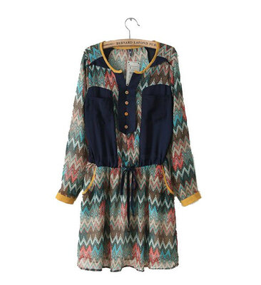 

New Womens Retro Pattern Sexy Style Chiffon Ladies Club Party Evening Dress