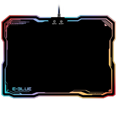 

E-3LUE EMP013 LED Lighting USB Wired Hard Gaming Mouse Pad Dazzle RGB Colorful Backlight Game Mice Mat with Intelligent Switch