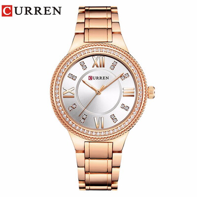 

CURREN 9004 Top Luxury Brand Women Quartz Watch Crystal Design Ladies wristwatches relogio feminino