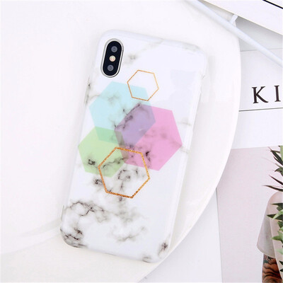 

Silicon Phone Case Candy Color Marble Stone Cases For iPhone X 8 7 6 Plus Soft TPU Cover