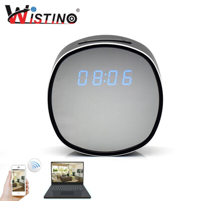 

WIFI Electronic Clock Mini Camera Alarm Time Remote Video Monitor P2P CCTV IP Camera Home Security Surveillance IR Night Vision