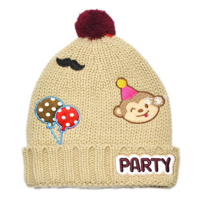

Buebos Ninos 2015 Autumn Winter New Children's Hat Super Cute Car & Monkey Cashmere Kids Baby Wool Knitted Beanie Hat