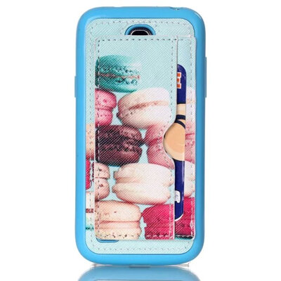 

мити S4 мини - анти - Skid мягкой пу + тпу кожи для Samsung Galaxy S4 мини - i9190 мобильного телефона защитные кожаный чехол карты стоят
