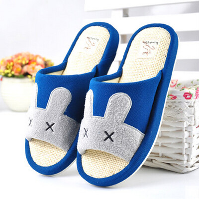 

Jingdong supermarket] love home couple linen slippers home indoor floor drag brown color 260 yards LJ89029