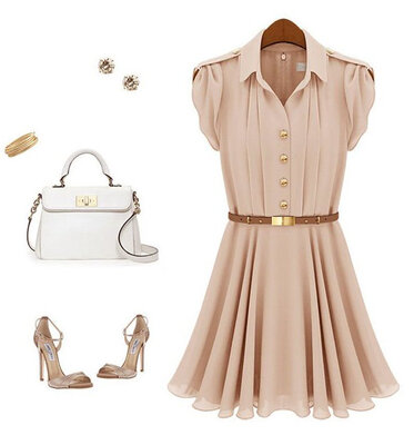 

New Womens Celeb Style Chiffon Dress Ladies Party Evening Dress With Belt