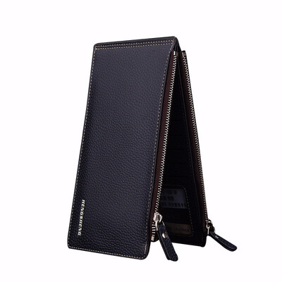 Business Wallet mens card mobile phone bag light double zipper wallet