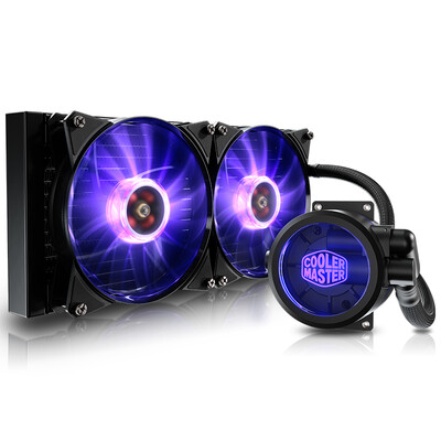 

Cooler Master Ice Pillow II P280 RGB CPU Water Cooling Radiator supports I9 2066 AM4RGB lighting effect dual chamber water pump micro water channel copper bottom