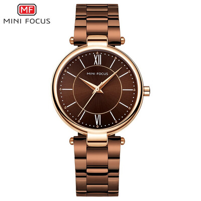 

MINI FOCUS Brand Fashion Stainless Steel Strap Women Quartz Watch MF0189L