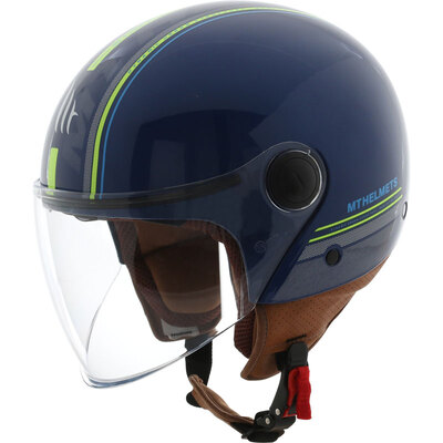 

MT HELMETS 201A motorcycle double lens retro lightweight half helmet men&women half-covered personality cool Harley helmet four seasons universal blue yellow street L code