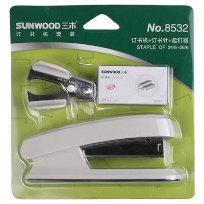 

SUNWOOD 8532 office set stapler staple stapler gray