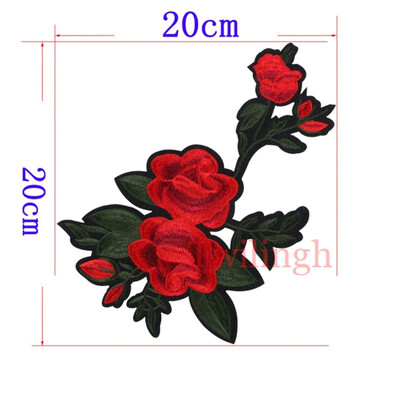 

1 Pcs Badge Flower Patches Iron Sew-on Rose Embroidery Motif Applique Garment Children Women DIY Clothes Sticker Wedding Party